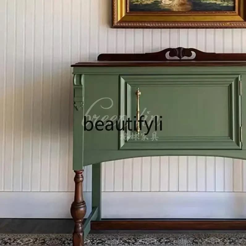 P French retro home entry, American country living room decorative cabinet/medieval wall storage chest