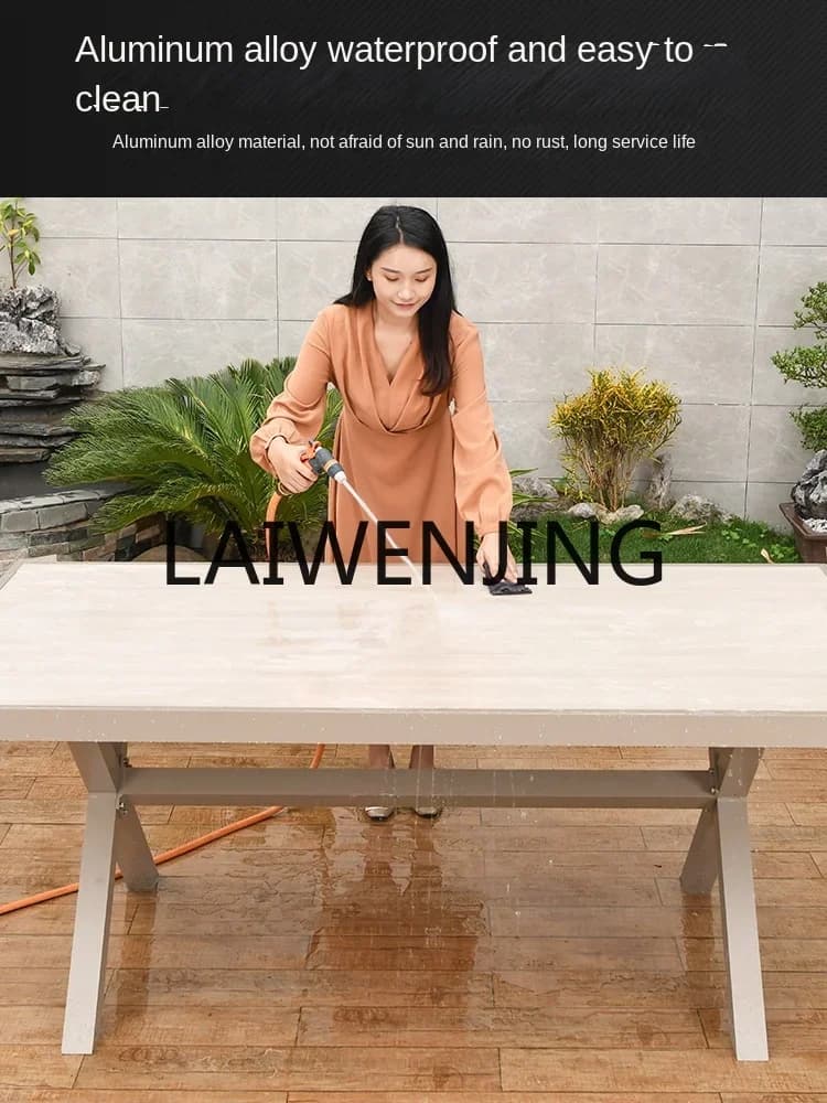 9 Outdoor Aluminum Alloy Nordic Villa Yard Home Outdoor Long Table