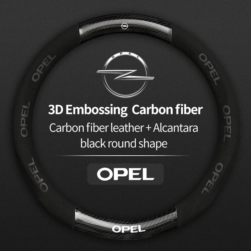 Car Carbon fiber Suede Leather Steering Wheel Cover For Opel OPCline ASTRA CORSA INSIGNIA MOKKA VECTRA GTC Tigra Accessories