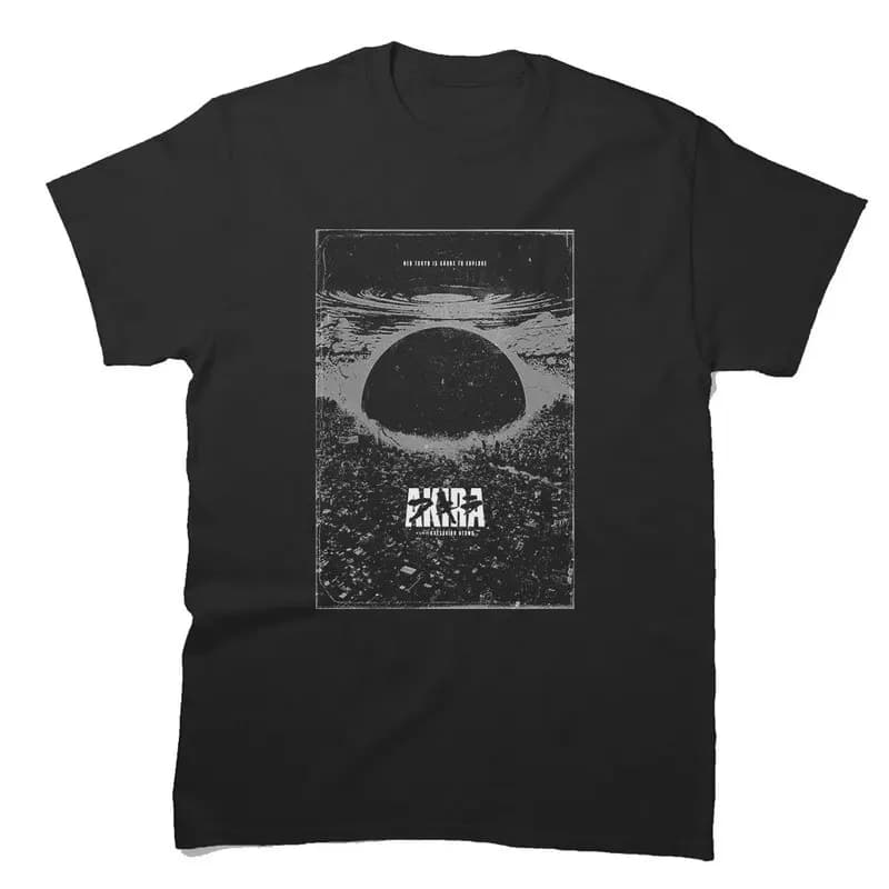 Akira Cyberpunk City Explosion Gift T‑Shirt Katsuhiro Otomo Retro Manga Shotaro Kaneda Neo‑Tokyo Anime Print Short Sleeve Tops