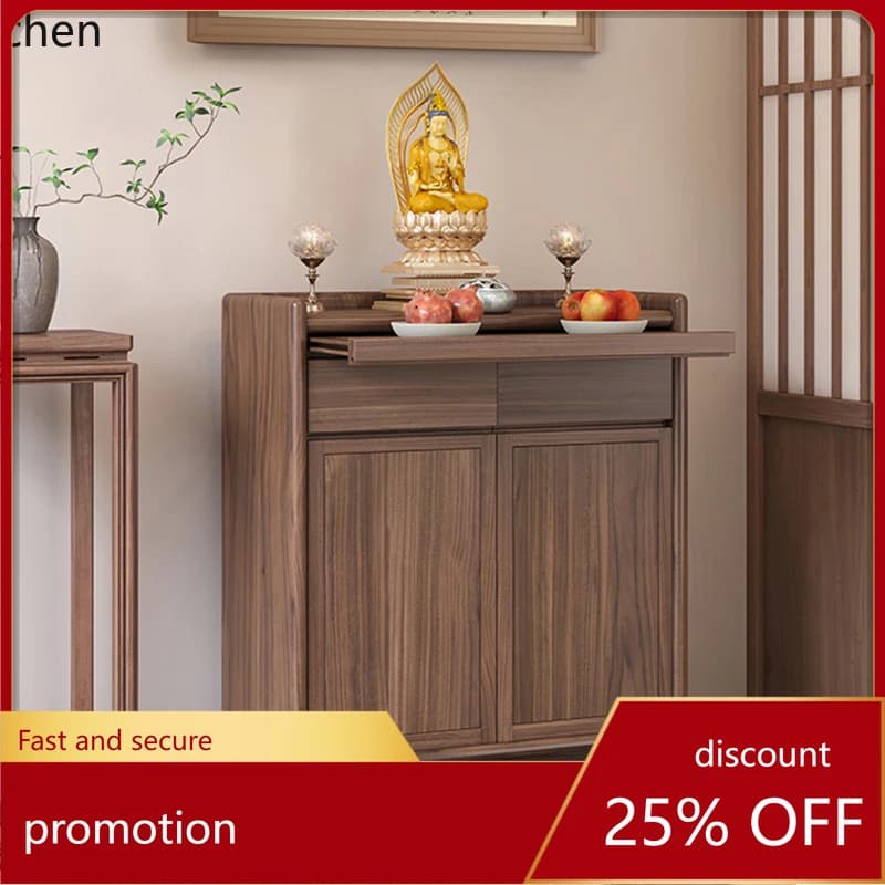 ZMLSolid Wood Altar Incense Table Home New Chinese Style Buddha Altar Simple Altar Buddha Table Modern Living Room Incense Table