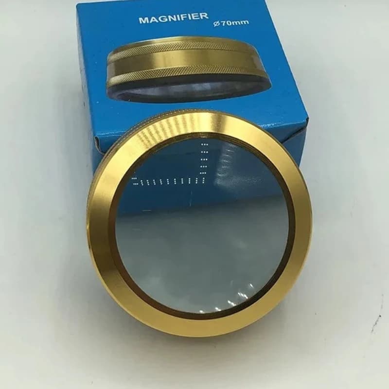 2PC 3.5X 80mm HD Lens Glass Magnifying Glass Desk Loupe Metal Frame Magnifier for Reading Double-layered Glasses Tabletop Mirror