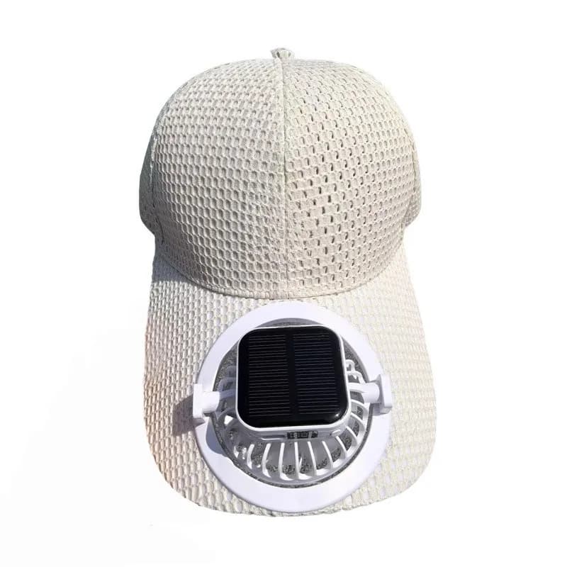 New solar charging with fan cap summer extended brim mesh breathable sun protection couple sunshade cap