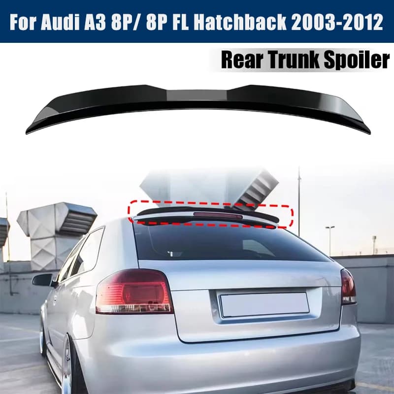 Rear Trunk Spoiler Roof Wing Racing Sport Splitter Exterior Part For Audi A3 8P/ 8P FL Hatchback 2003-2012 Tuning Accessories