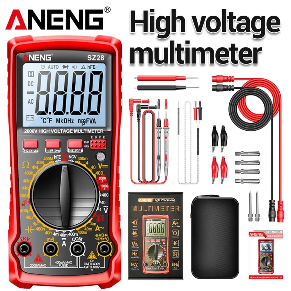 ANENG SZ28 Multimeter Smart 4000 Count Digital AC/DC Voltage Current Tester Ohm Hz Diode NCV High Pressure Multimetro Test Tool