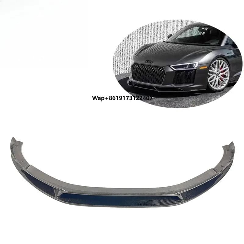 BA Style Carbon Fiber Front Bumper Lip Splitter Spoiler for  R8 V10 PLUS 2017-19