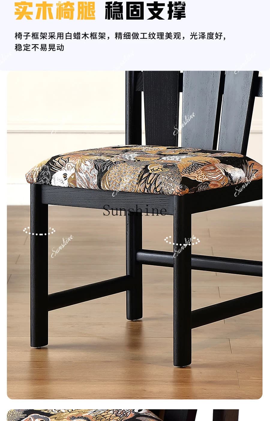 Medieval solid wood design creative artist home desk cafe leisure personalized dressing chair  FT