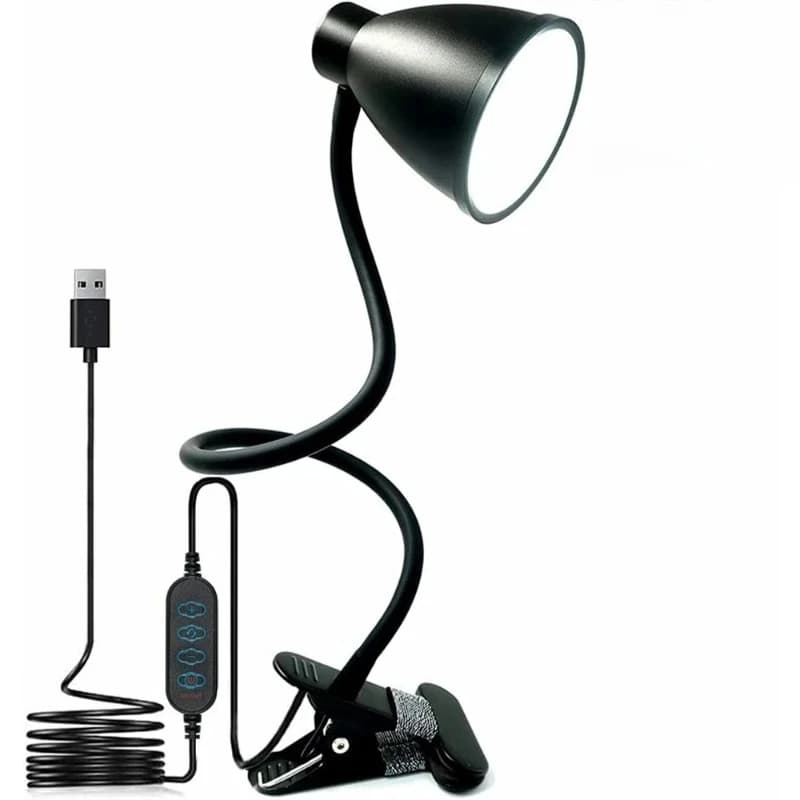 38 LED Desk Lamp 3 Color Modes 10 Brightness Dimmer Reading Light Auto Off Timer Desk Light Flexible Gooseneck Clip Book Light