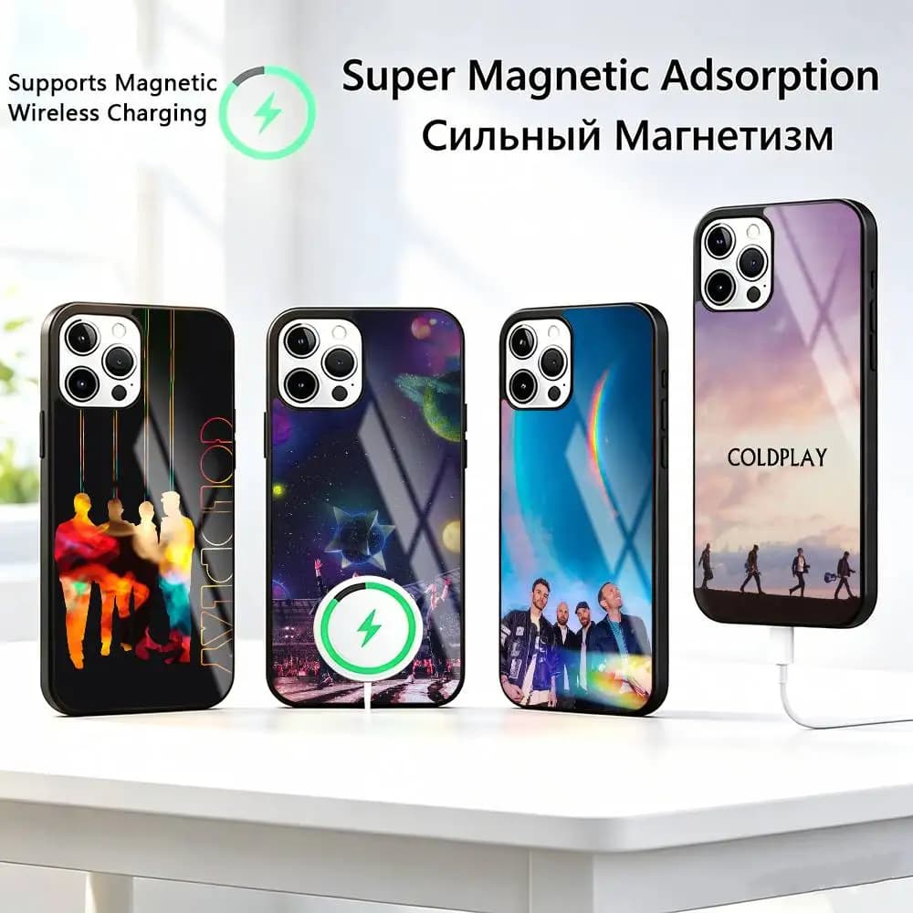 Band C-Coldplays  Phone Case For iPhone17,16,15,14,13,12,11 Plus,Pro Allows magnetic wireless charging