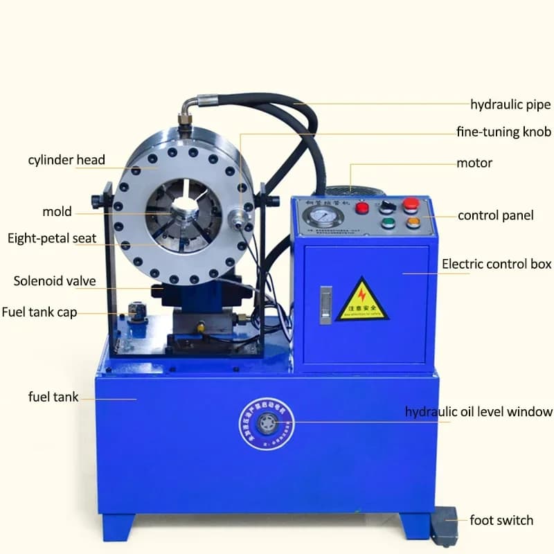 Small Steel Pipe Shrinking Machine High Pressure Oil Pipe Crimping Machine Hydraulic Compression Port Round Pipe Machine