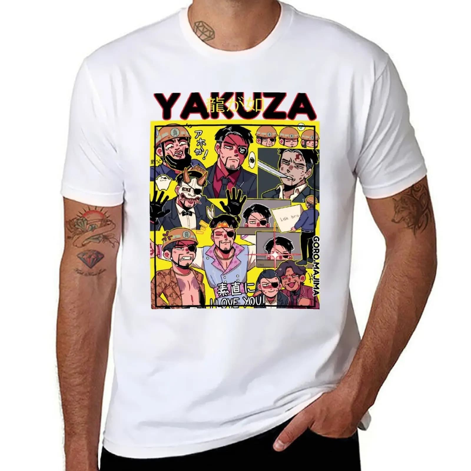 Goro Majima T-Shirt printed t shirts for man t shirts for man pack cotton T-Shirt