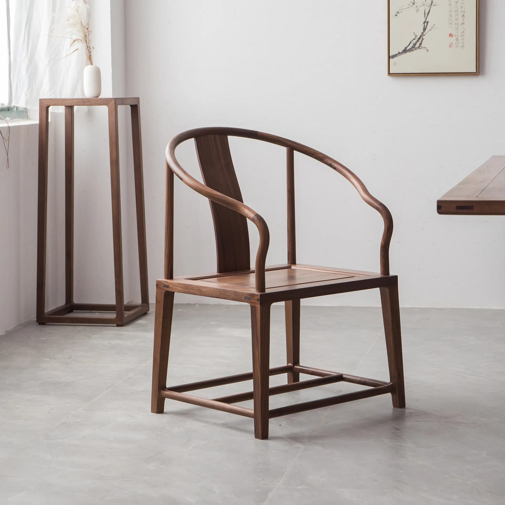 CX new Chinese solid wood, official hat chair, master chair, tea table and chair combination