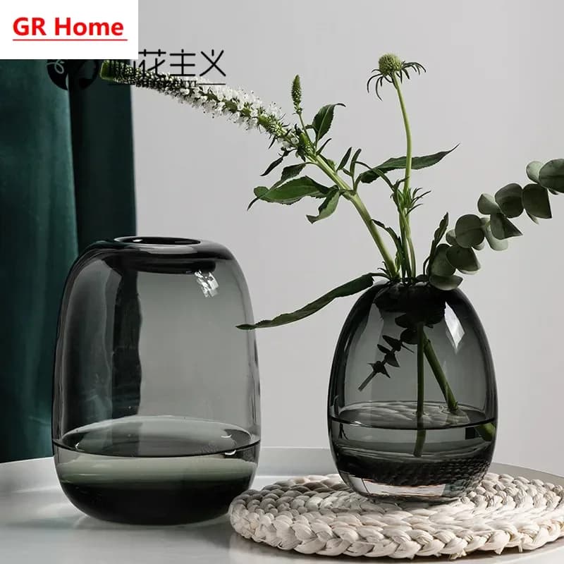 Mini Handmade Glass Vase, Japanese Style Minimalist Ornament, Multipurpose for Hydroponics and Dried Flower Display