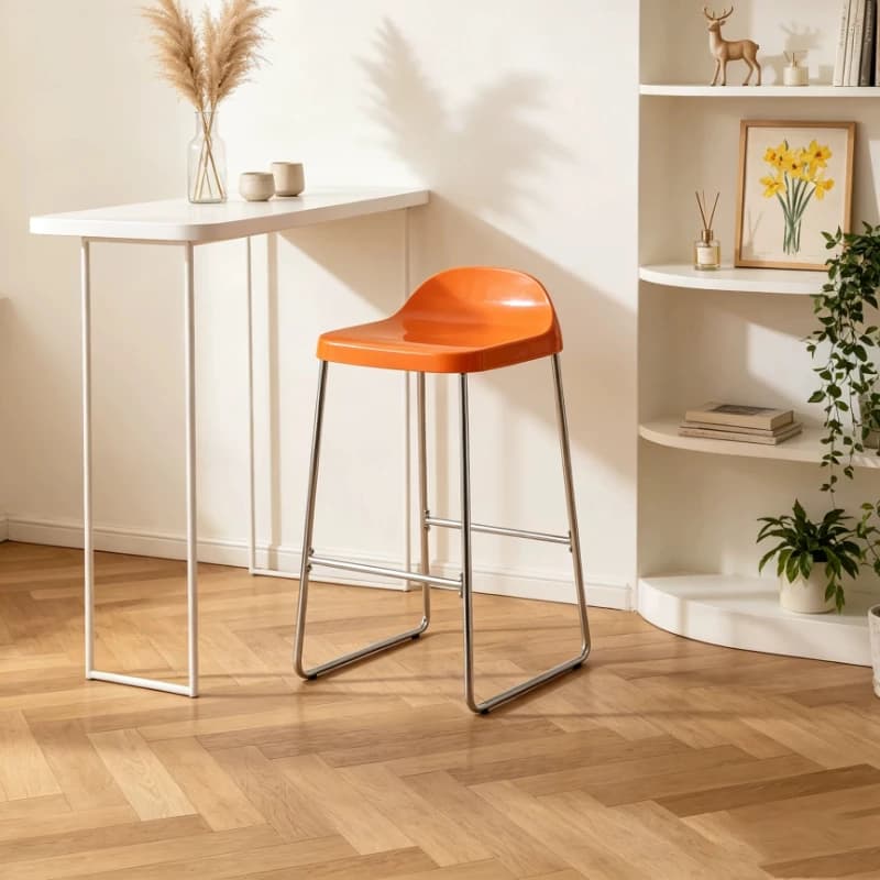 Colorful Acrylic Backrest Dining Chair Household Small Modern Simple Iron Art Stool Baohaus Bar Chair Leisure Chair