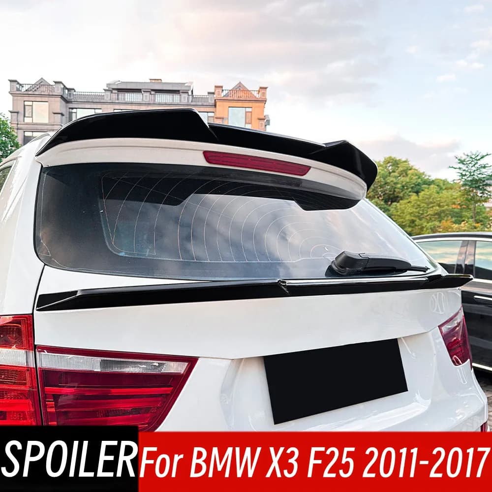 For BMW X3 F25 2011 12 13 14 15 16 17 Bodykit Car Black Carbon Rear Trunk Lid Middle Spoiler Wings Exterior Tuning Accessories