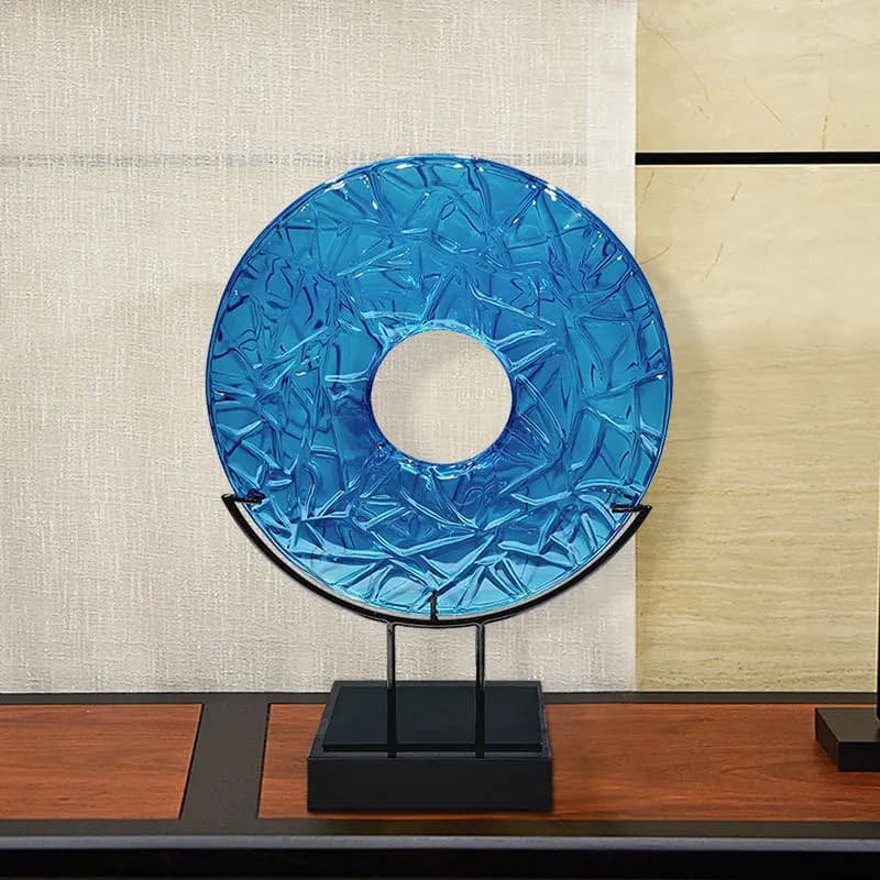 Yjq new Chinese transparent resin ring sculpture ornament living room entrance entrance TV cabinet decoration