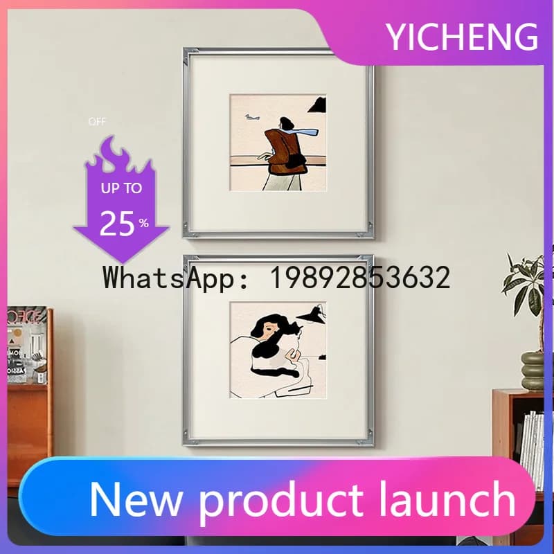 Lyy modern minimalist living room dining room background wall decorative painting high-end bedroom bedside hanging art