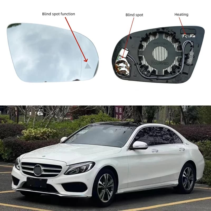 For Mercedes-Benz C E S GLC Class W205 W213 W222  X253 2013-2021 Auto Dimming Heated Blind Spot Warning Rear Mirror Glass New