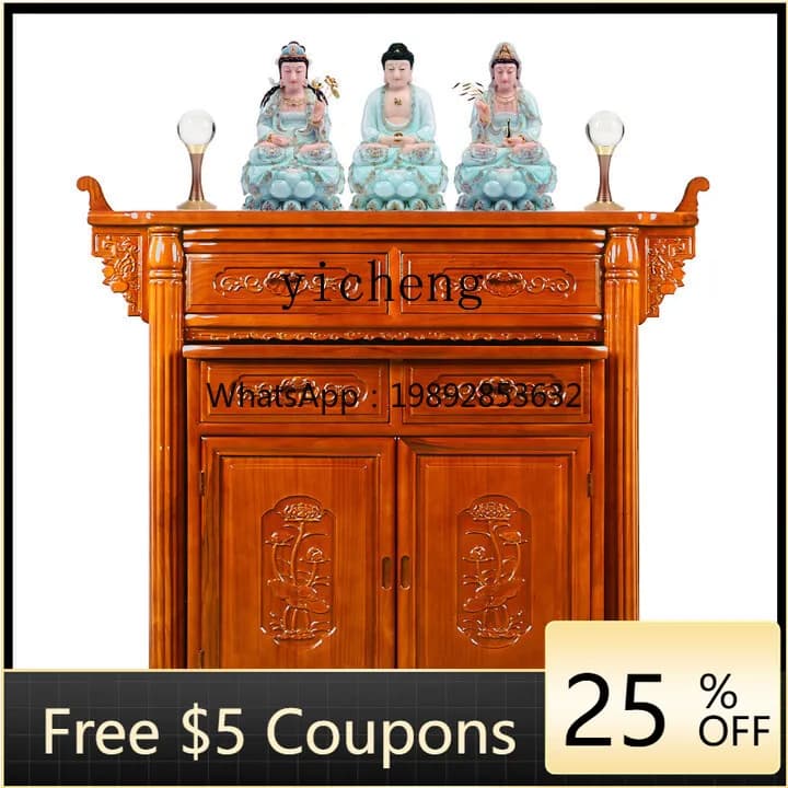 YY  Solid Wood New Chinese Style God Worship Table Ancestor Worship Villa Living Room God Worship Fairy Home Incense Table