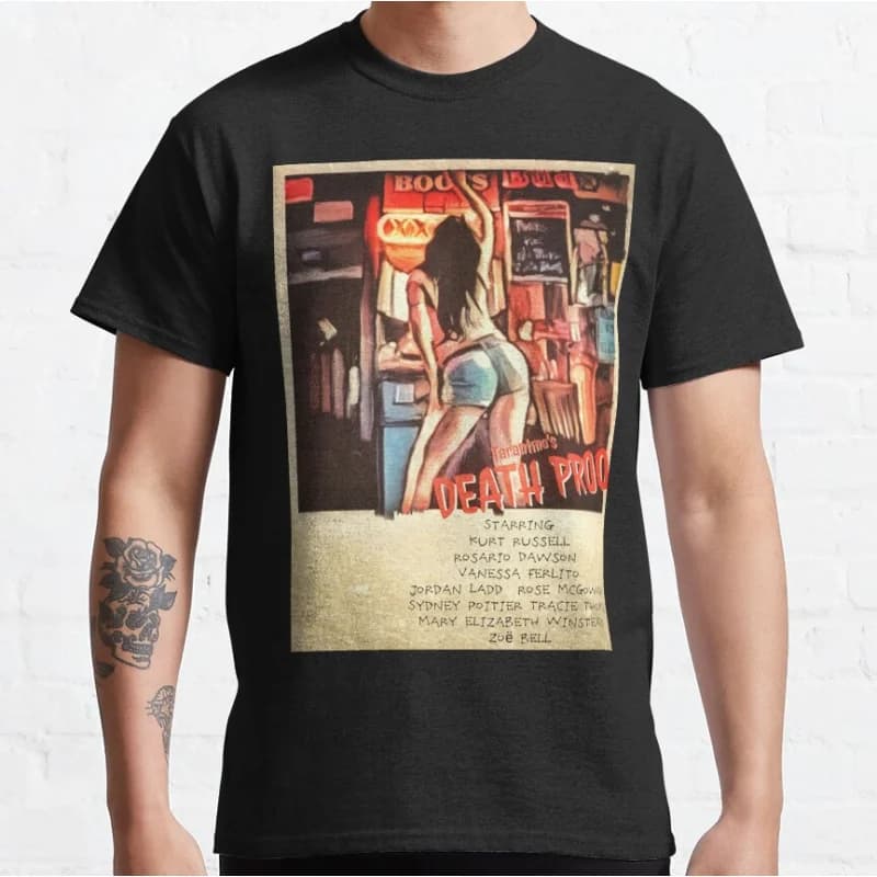 Death Proof Alternative 80s vintage movie Pulp fiction Short-sleeve crewneck T-shirt for men large size Adult Tops S-6xl