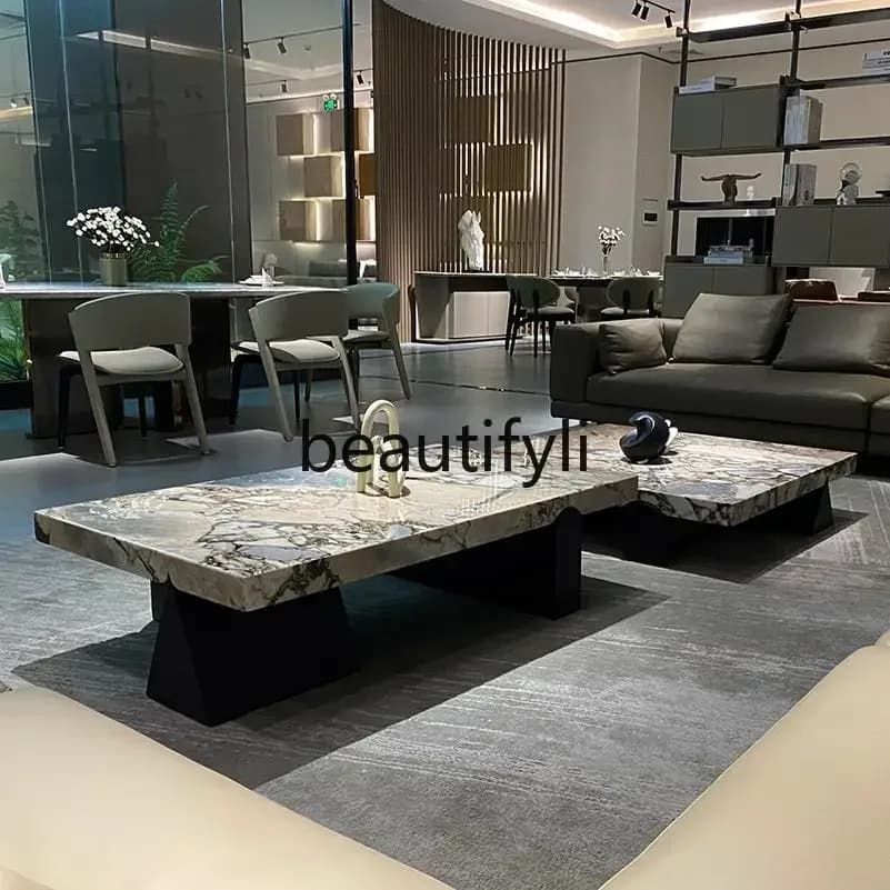 yj58 Italian minimalist light luxury elephant white natural marble luxury stone coffee table tea table