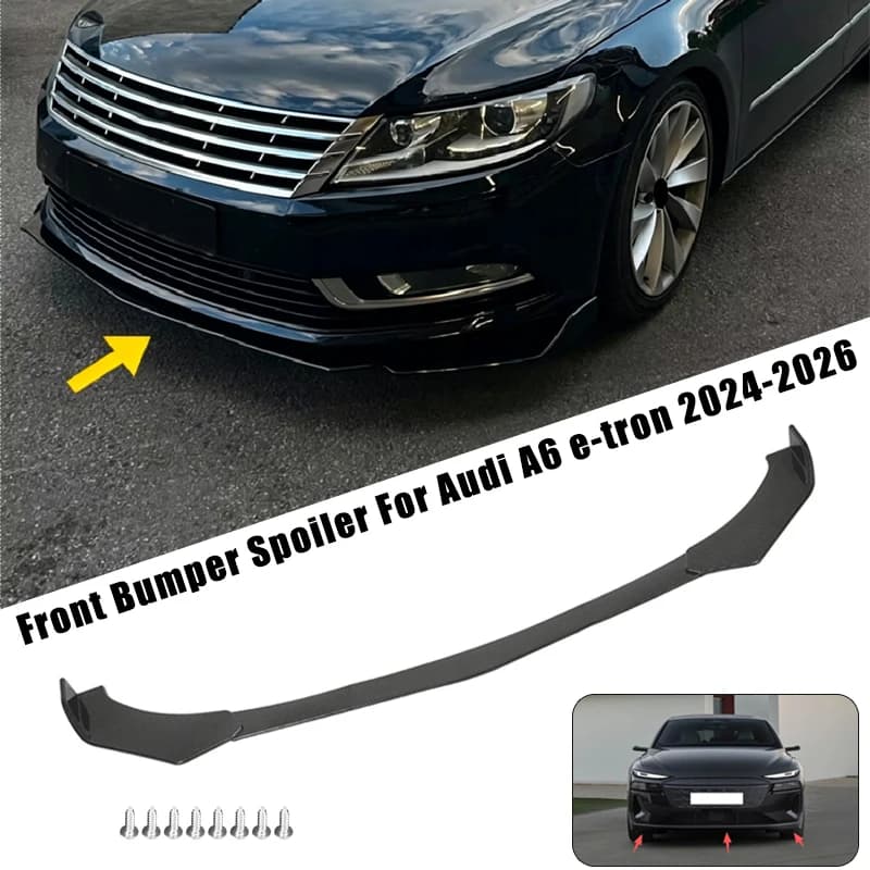 Sport Front Bumper Splitter Spoiler Lip For Audi A6 e-tron 2024-2026 5Pcs Adjustable Sectional Car Exterior Tuning Body Kit