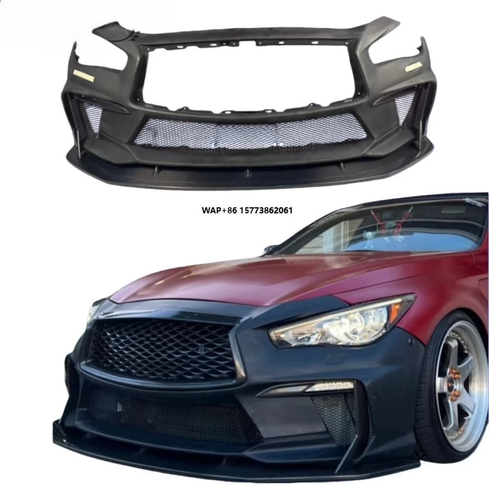 Carbon Fiber Front Bumper for Infiniti Q50 (Customizable Options: Forged Pattern, Twill Weave, PP Material)