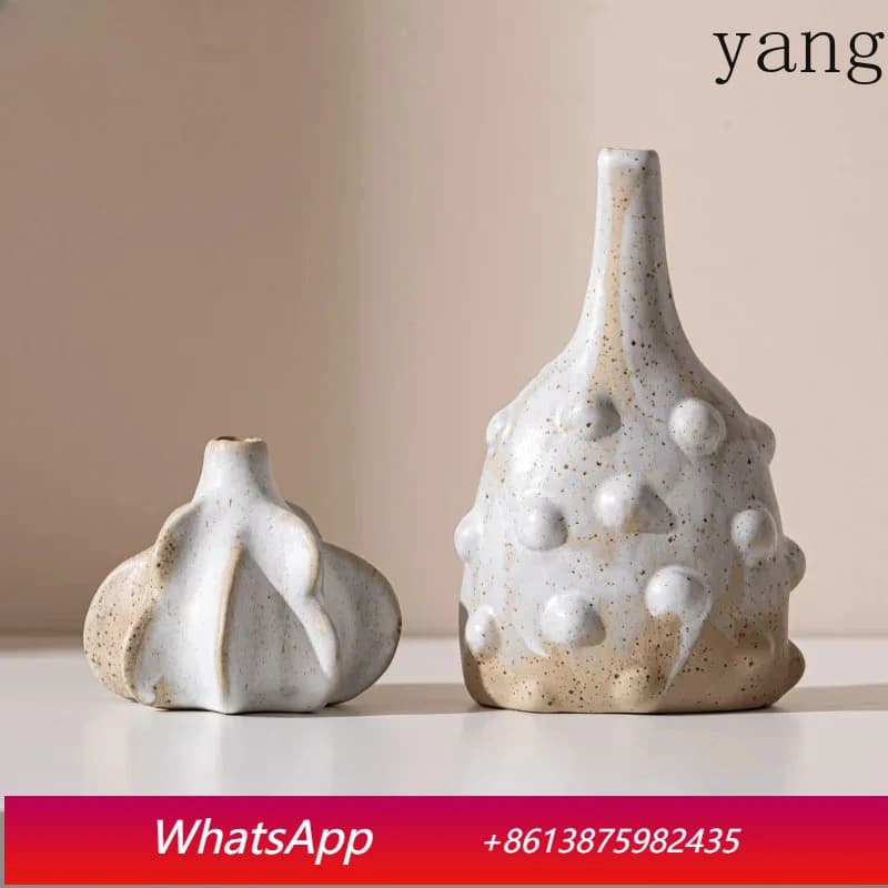 Round Corner Thorny Ceramic Vase Desk Decoration Floral Vases Artificial Flowers Decorative Flower Arrangement Modern Home Decor