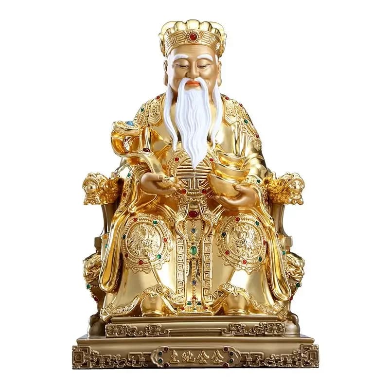 All copper paste land public statue Fude Zhengshen land woman home worship uncle public land god statue
