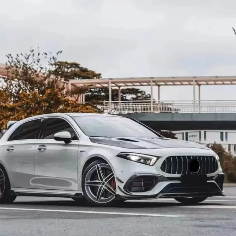 For s s A35 A45 W177 Front Bumper Rear Spoiler STLFReal Vehicle Data Development Tk Dry Carbon Fiber Body Kit