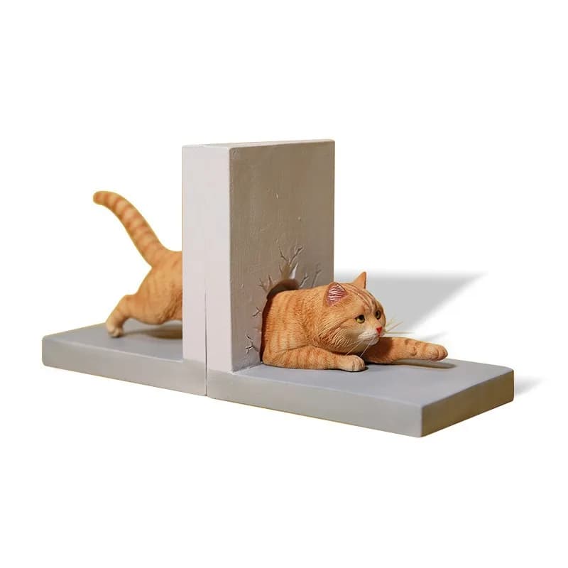 Through the wall cat, creative funny cute pet cat desktop scene ornament tide play peripheral figures