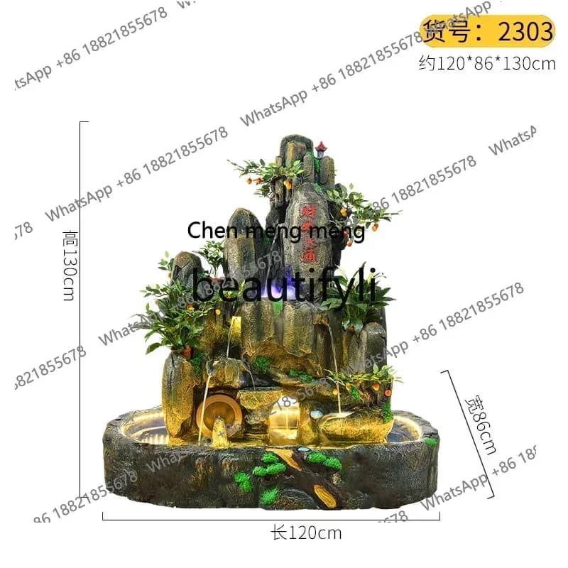 D178   Large courtyard rockery garden feng shui fish pond living room office decoration ornament water feature