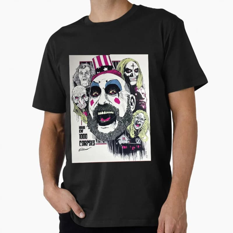Captain Spaulding 1225 House Of 1000 Corpses Sacry Rob Zombie Gift T-Shirt 80s Horror movie Graphic Clothes All size Tops