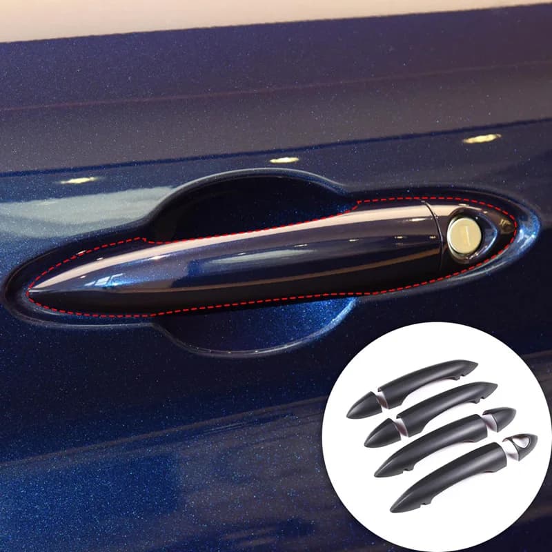 ABS Matte Black Car Door Handle Cover For Alfa Romeo Giulia/Stelvio 2017-2020 Car Handle Cover Auto Styling Accessories