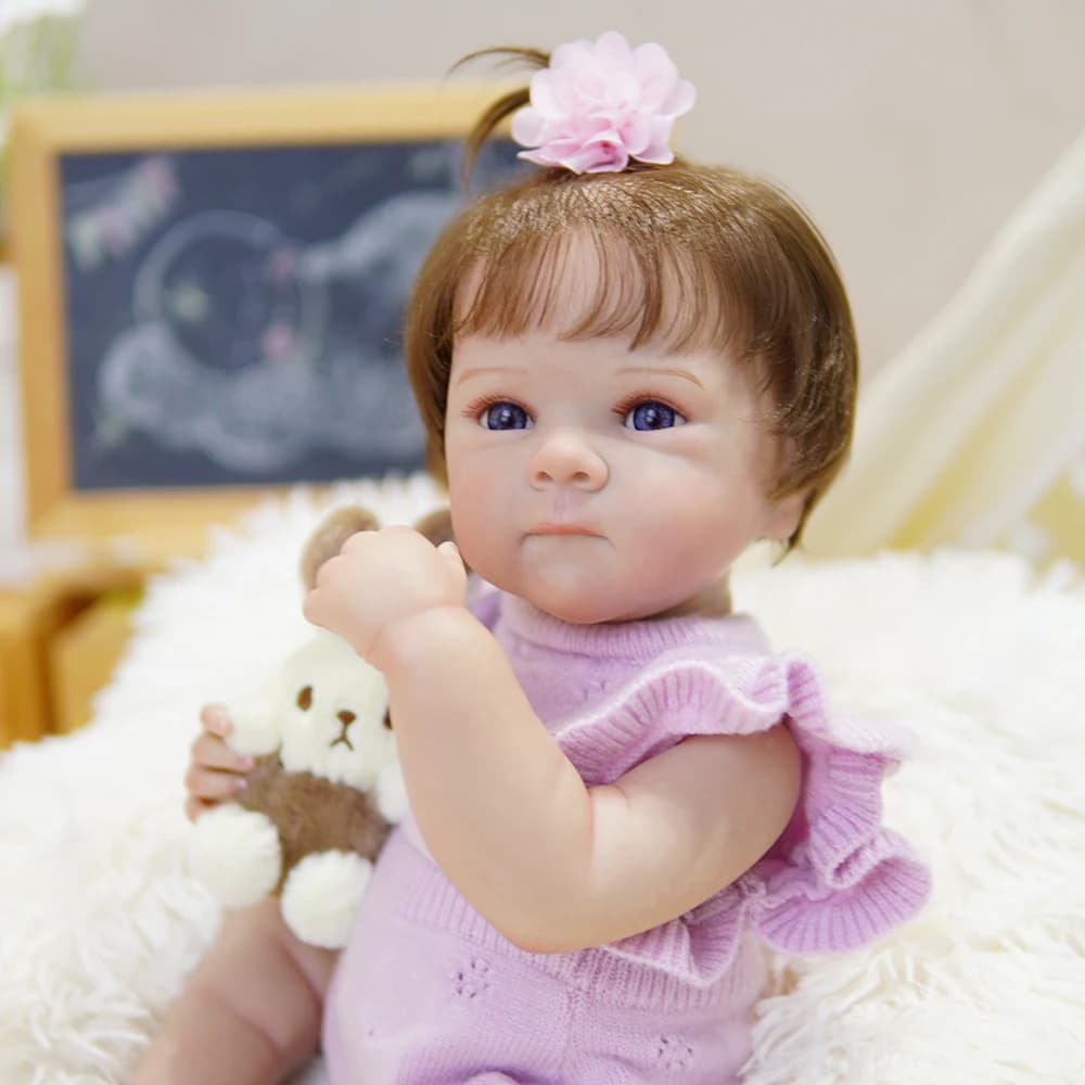 20 Inch Newborn Custom in Stock Boneca 3D Painted Skin Bebe Lifelike Silicone Vinyl Cotton Toddler Realistic Reborn Baby Dolls