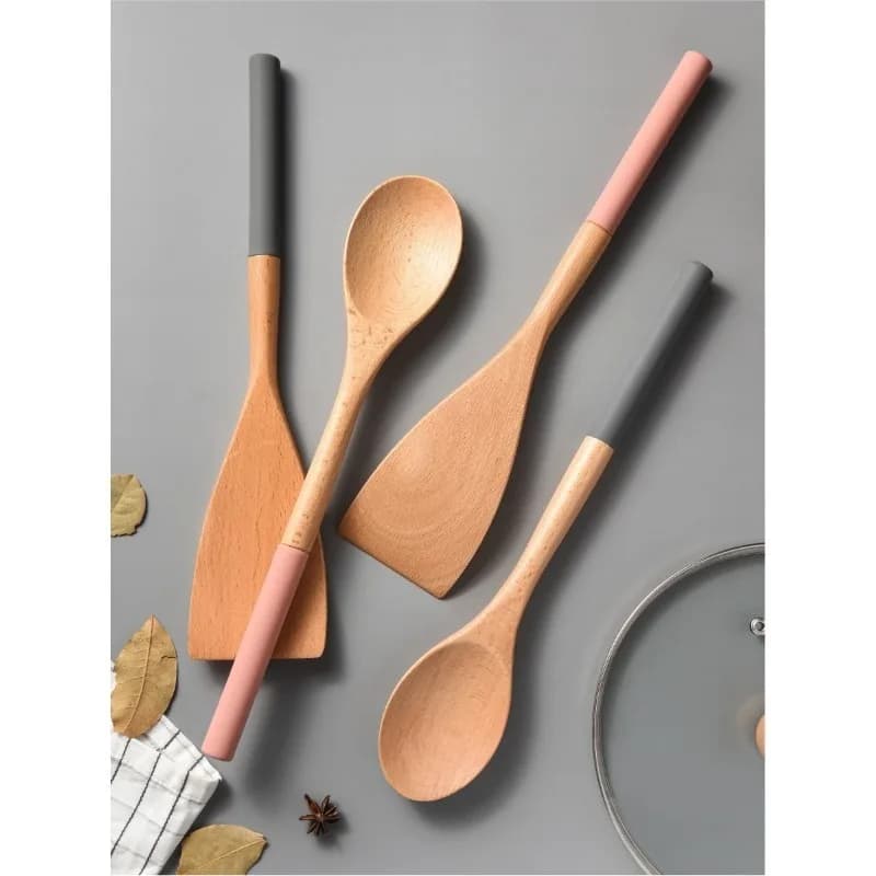 Multi-functional Wooden Kitchen Tool Japanese Style Wood Spatula Soup Ladle Heat Safe Cooking Utensil Fit All Non-stick Pots