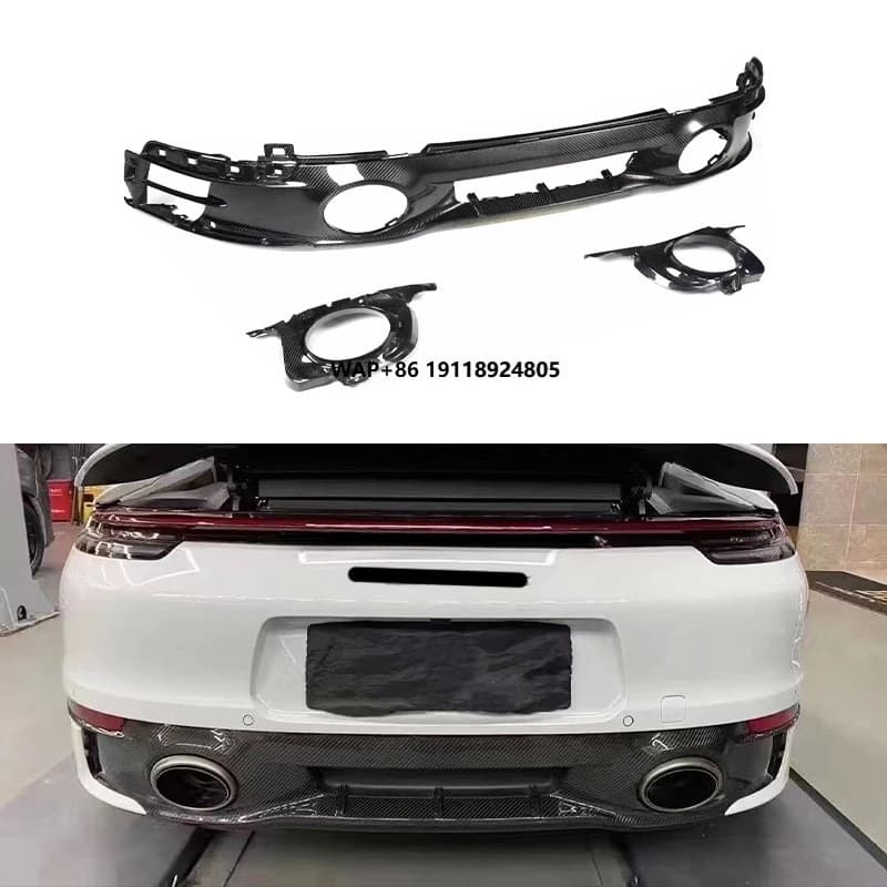High-Value Carbon Fiber Rear Bumper Lip Upgrade Kit Lightweight New Condition for PAG 911 Carrera S 4S 2019-2024 992 Exclusive