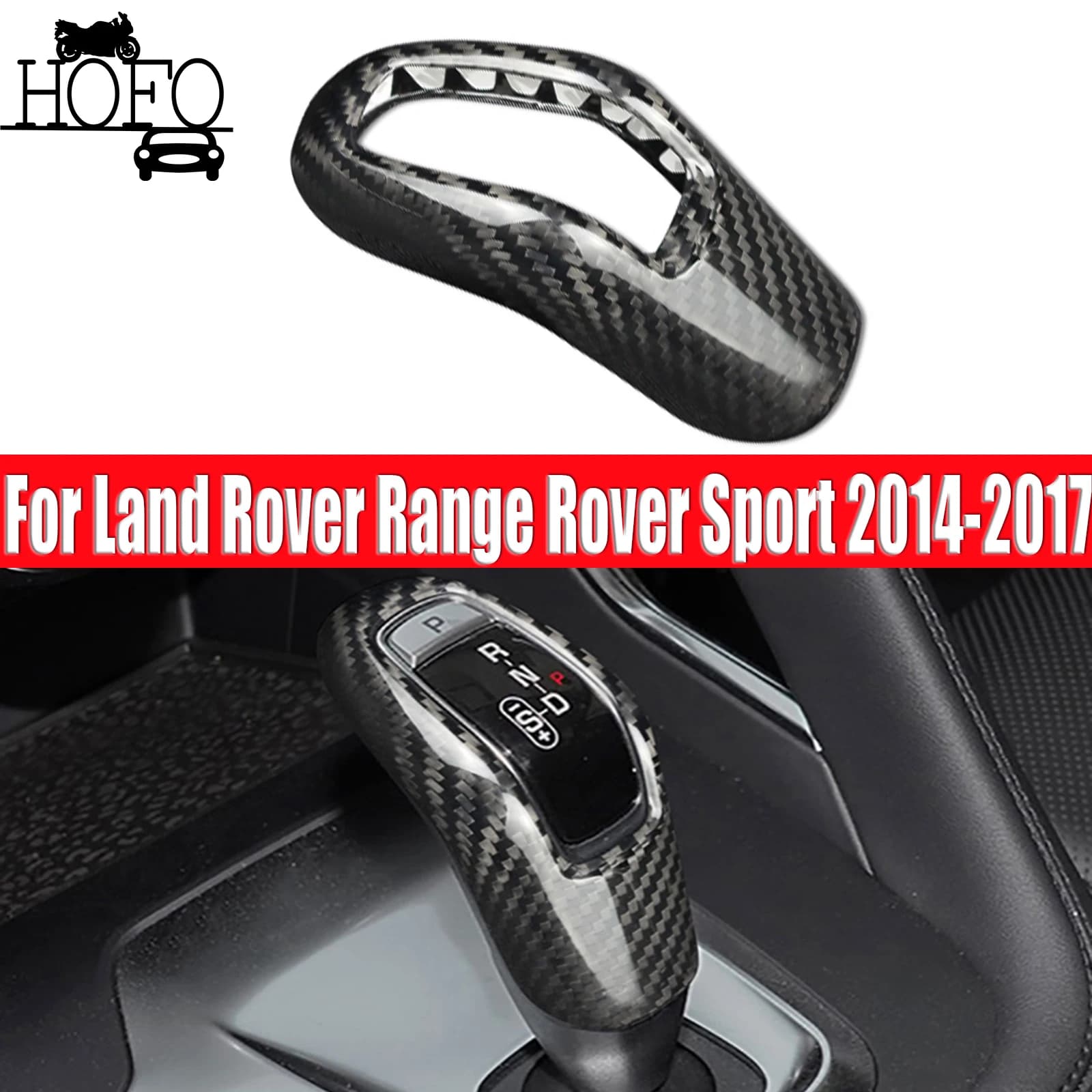 Real Carbon Fiber Car Center Gear Shift Knob Cover Case For Land Rover Range Rover Sport 2014-2017