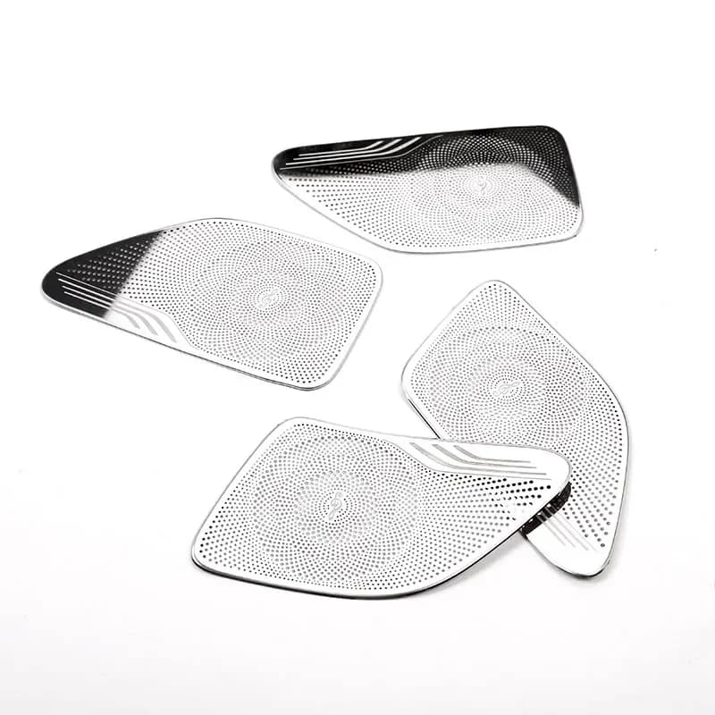 For Mercedes Benz S Class W222 2014-2020 Stainless steel Silver Car Speaker Door Loudspeaker cover Trim sticker car accessories