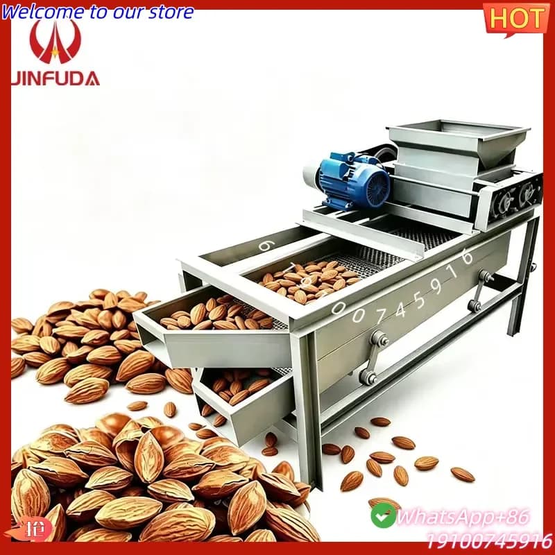 2026Hot Durable Shock Resistant Base Nut Processing Equipment for Almond Long Time Non-stop Nut Hulling, Nut Shelling Machine