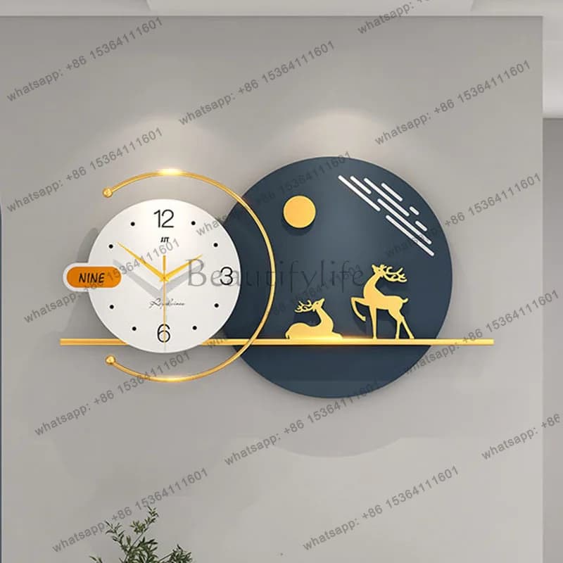 LD Creative Bedrooms Clock Wall Digital Luxury Living Room Modern Design Wall Clocks Restaurant Reloj De Pared Ornaments