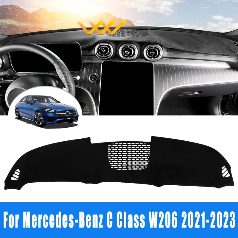 For Mercedes-Benz C Class W206 2021-2023 Car Dashboard Mat Dash Cover Pad Custom Nonslip Cape Sunshade Accessories 2022