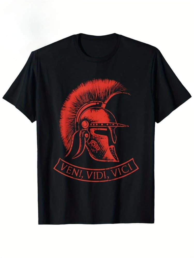 I came, saw and conquered Julius Caesar Vinnie VIDI VICI 100% cotton O-neck short-sleeved T-shirt.