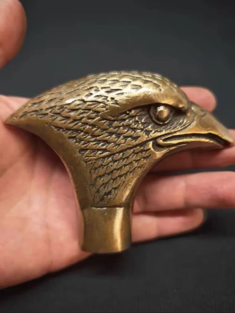 Brass Eagle Head Statue Walking Stick Cane Handle Top Topper Collection