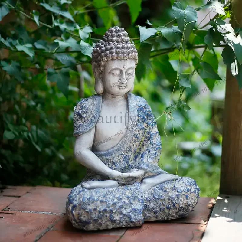 PG   top floor Zen Buddha statue decoration courtyard balcony garden terrace arrangement landscape villa decoration