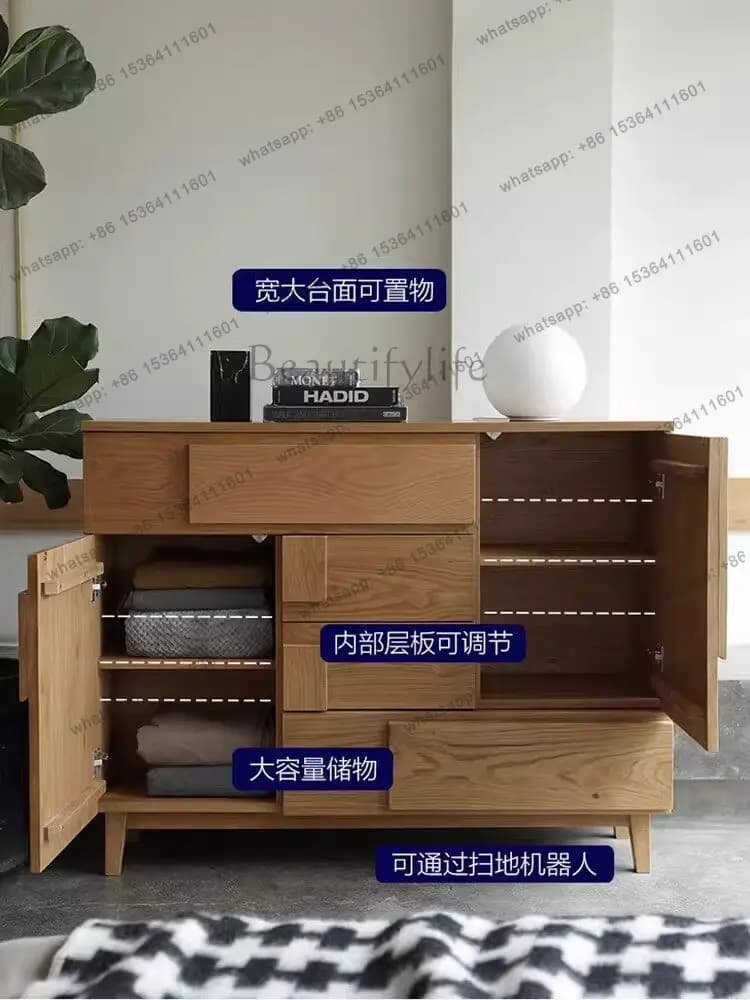 hot French retro style solid wood dining side cabinet, living room entrance shelf storage cabinetFactory Direct