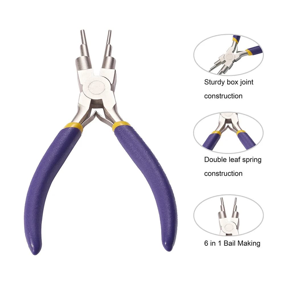 【Hot】6 in 1 Wire Bending Pliers Guardrail Pliers Wire Ring Forming Pliers for 2-9mm Rings and Jump Rings Jewelry Making Tool