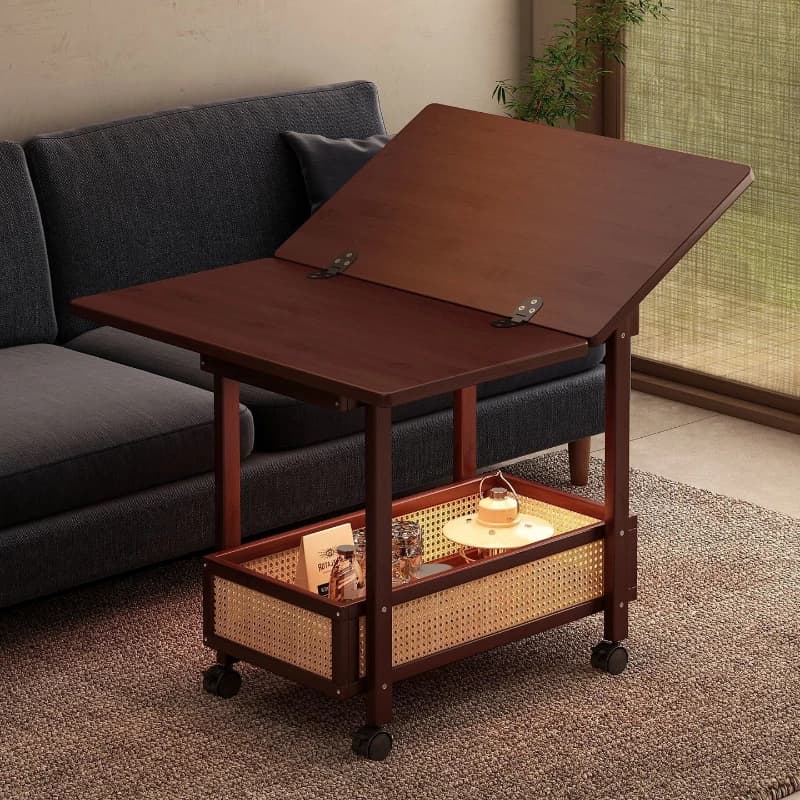 Household pulley folding small table trolley small side table