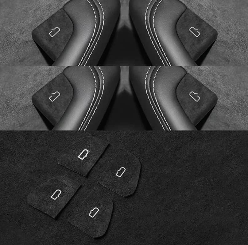 Suitable for Tesla Model 3 Refresh Interior Accessories Door Switch Button Cover Suede Sticker Modification Trim