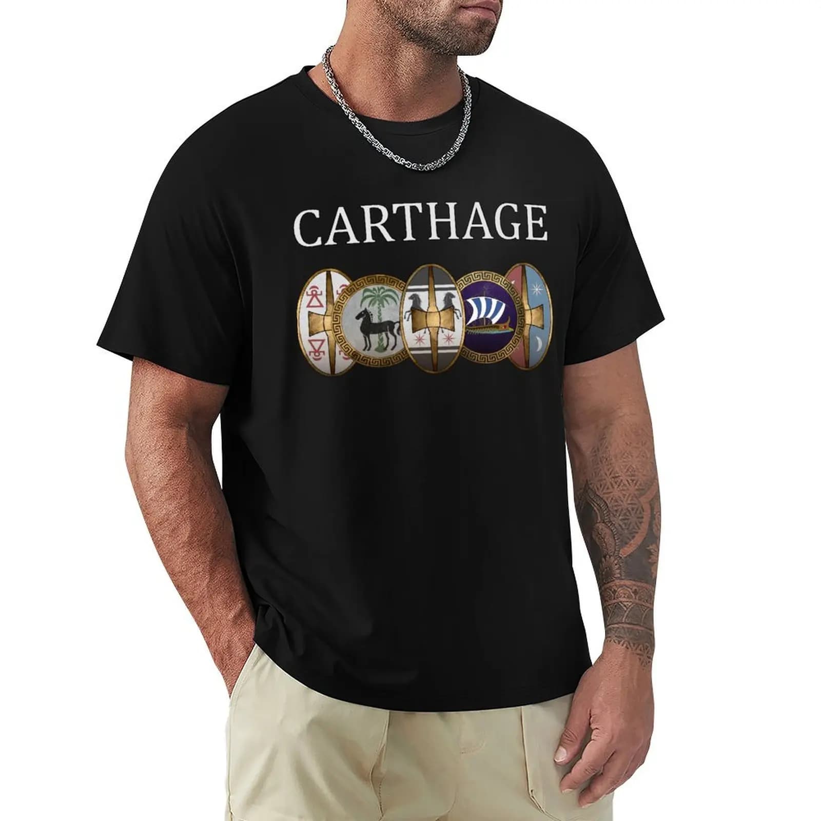 Carthage - Ancient Punic and Carthaginian Shields - Carthaginian Army T-Shirt cute tops fashion shirts compression shirt men